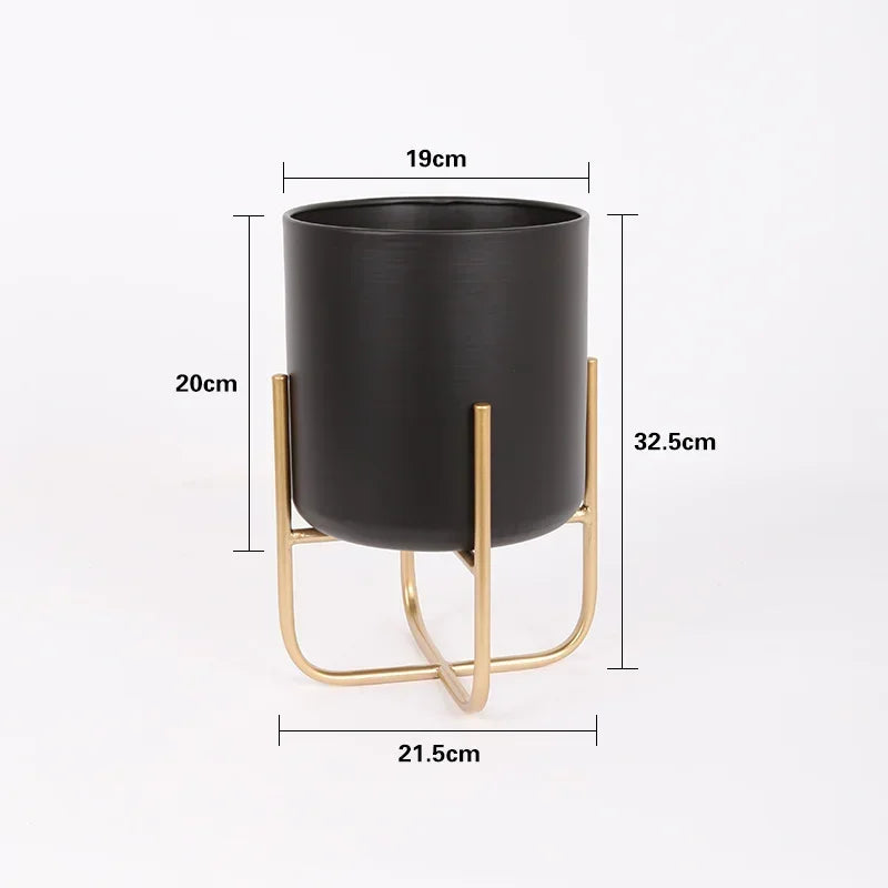 support à fleurs doré amovible et autonome pour plantes élégantes - vue 9 sur 12