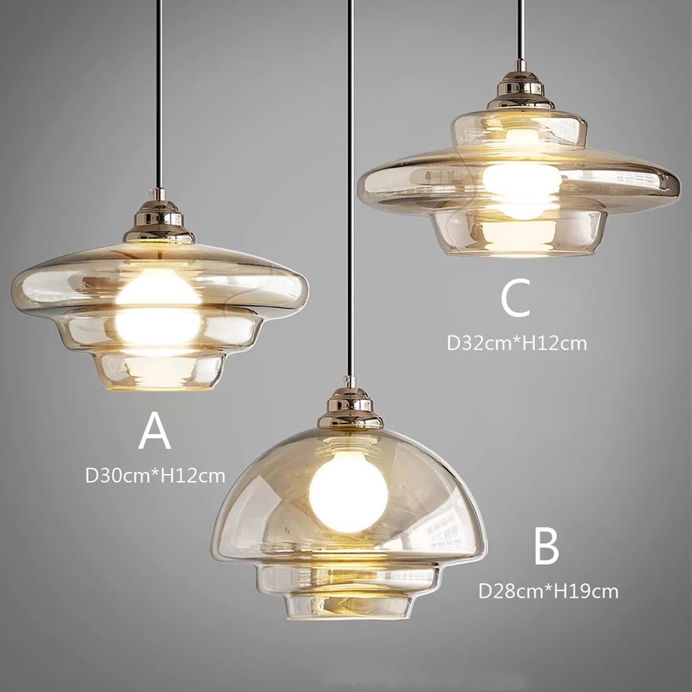 suspension décorative en verre plaqué nordique moderne - vue 5 sur 9