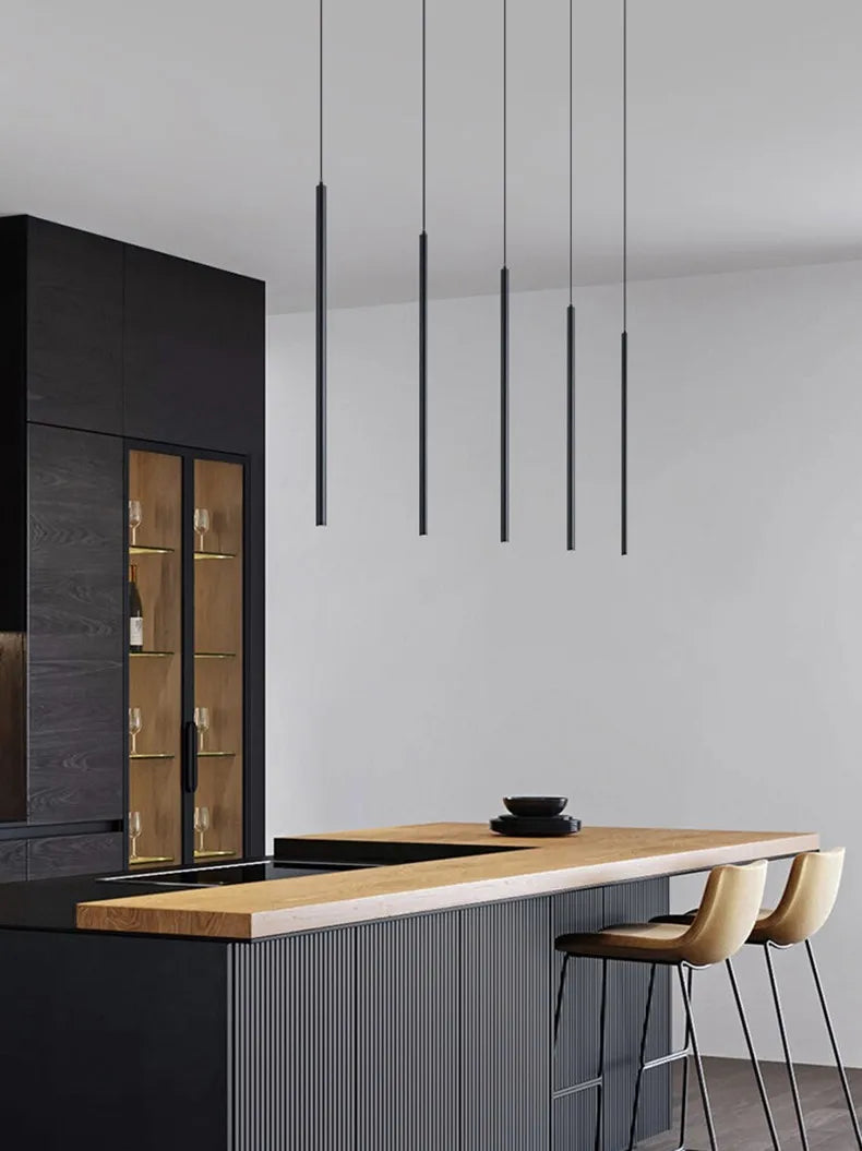 lustre led moderne long tube combinaison pour décoration intérieure - vue 4 sur 8