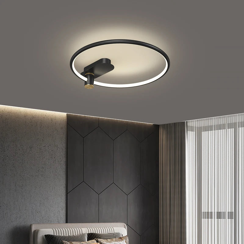 plafonnier circulaire led luxe style nordique pour intérieur décoratif - vue 7 sur 12