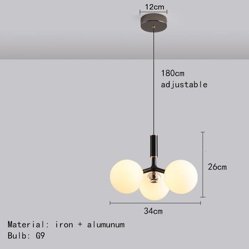 suspension nordique en verre avec métal