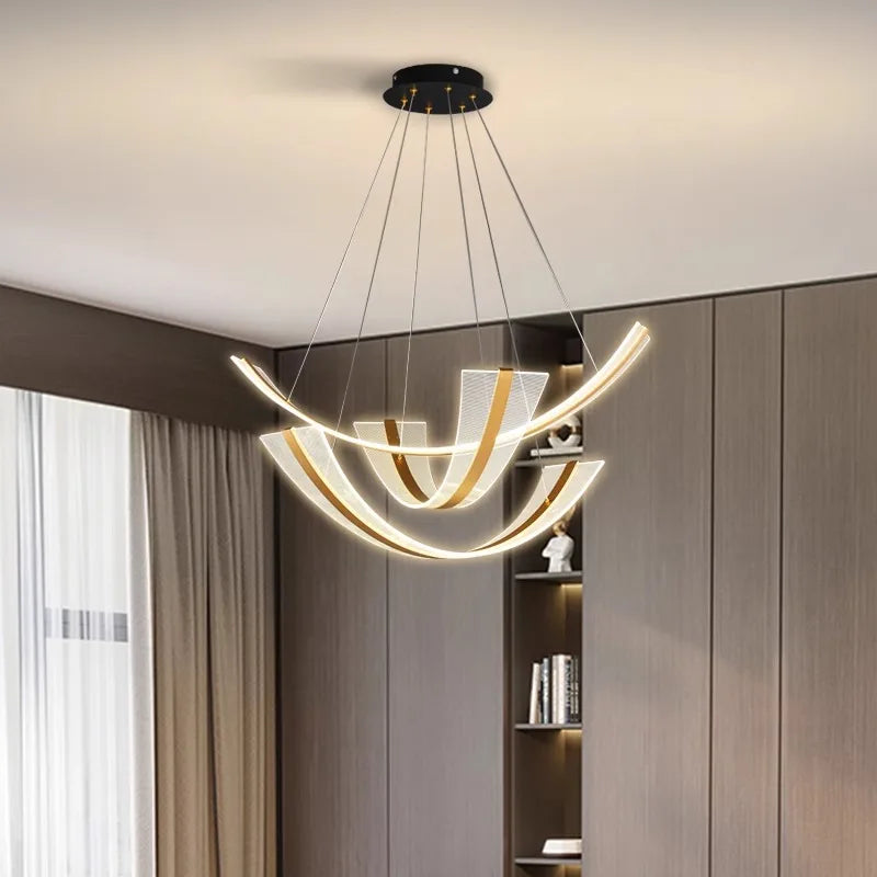 lustre led décoratif moderne pour éclairage intérieur - vue 4 sur 9