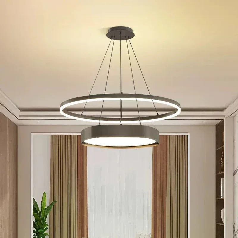 Moderner minimalistischer LED-Kronleuchter für Innenräume - vue 4 sur 8