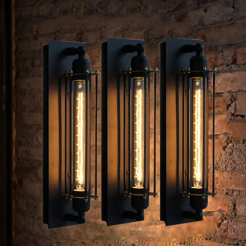 applique murale style industriel rétro led éclairage maison décor intérieur - vue 7 sur 7