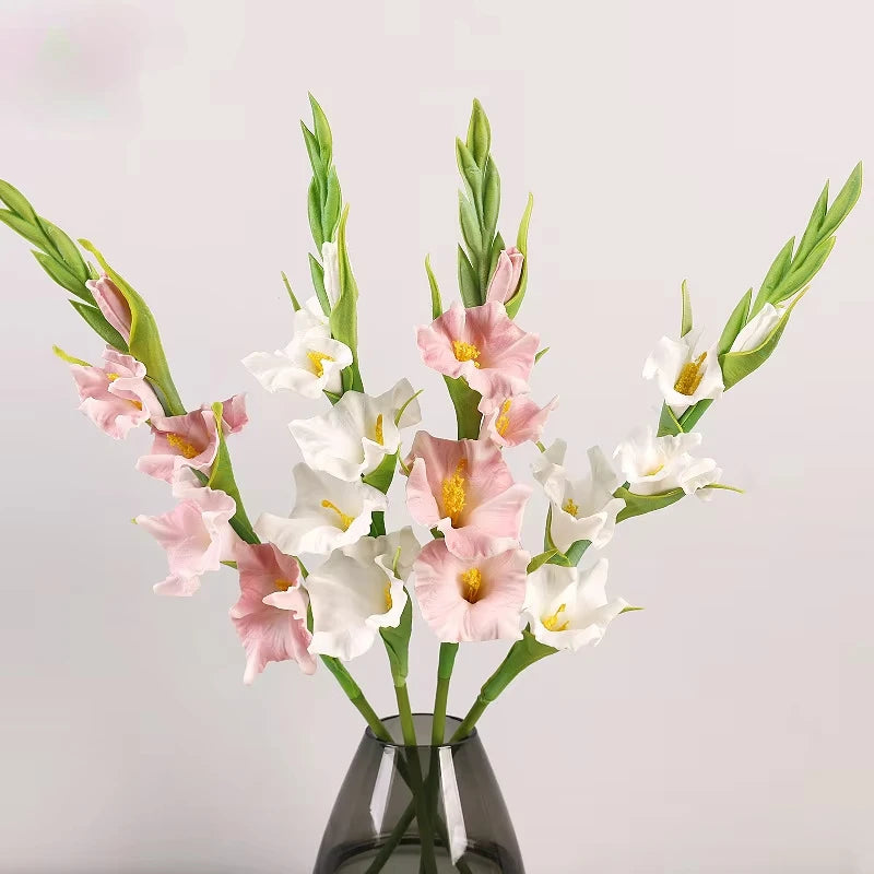 fleurs artificielles glaïeuls pour décoration de fête et bureau