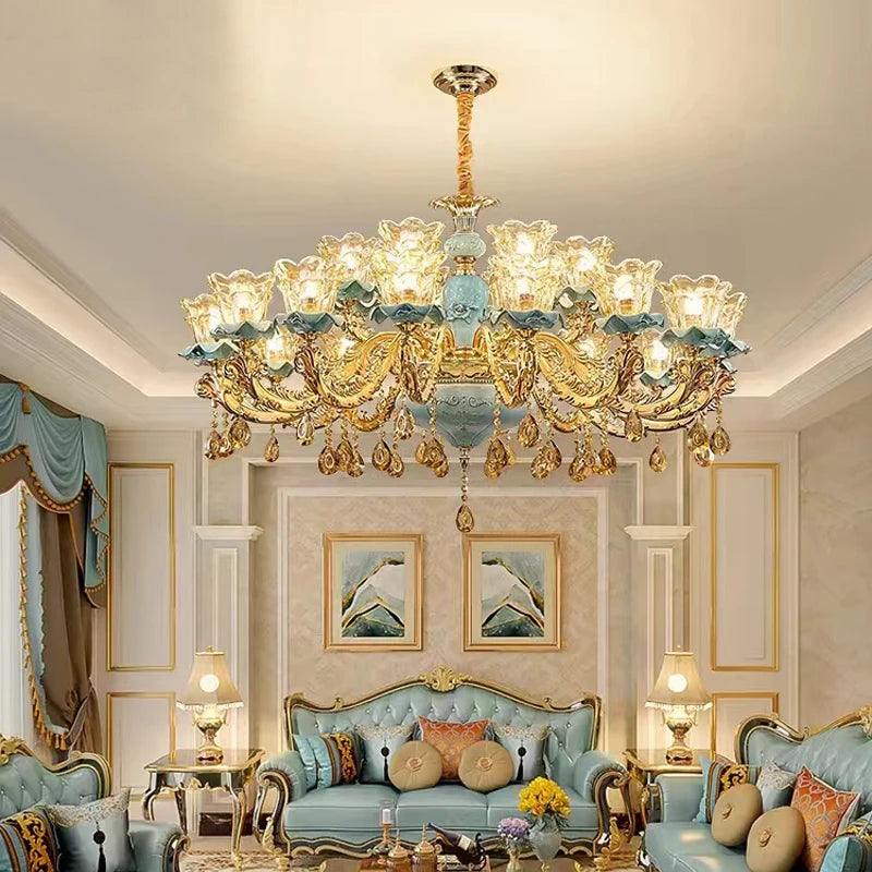 lustre rétro en céramique style européen pour intérieur - vue 2 sur 14