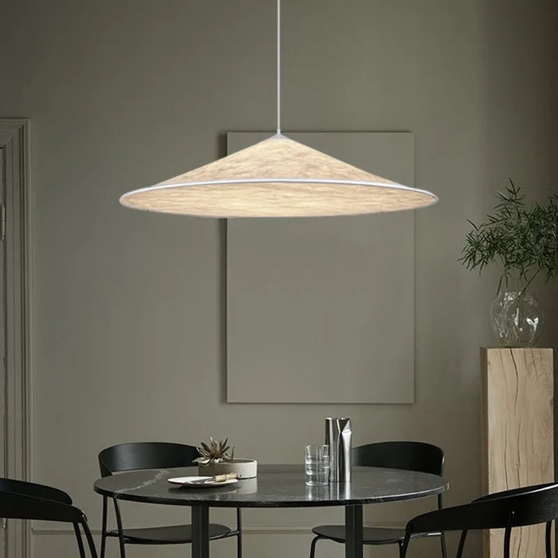 suspension en soie nordique moderne led luminaire suspendu en tissu - vue 6 sur 9