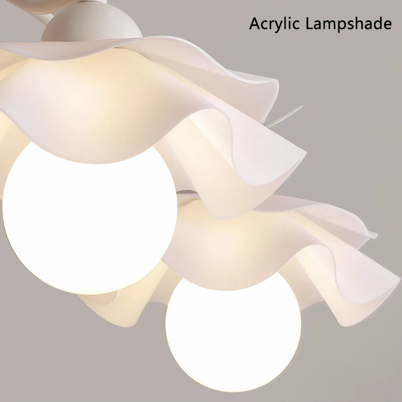 lustre nordique à fleurs style crémeux pour diverses pièces - vue 6 sur 7