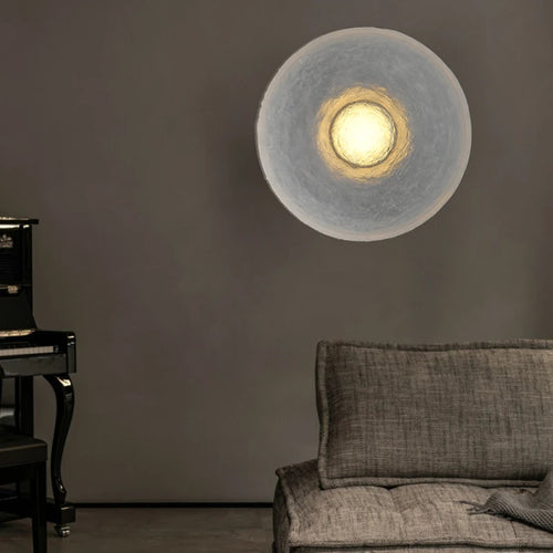 Design-Wandleuchte Kreisform für modernes Interieur aus transparenter Resin - vue 3 sur 7