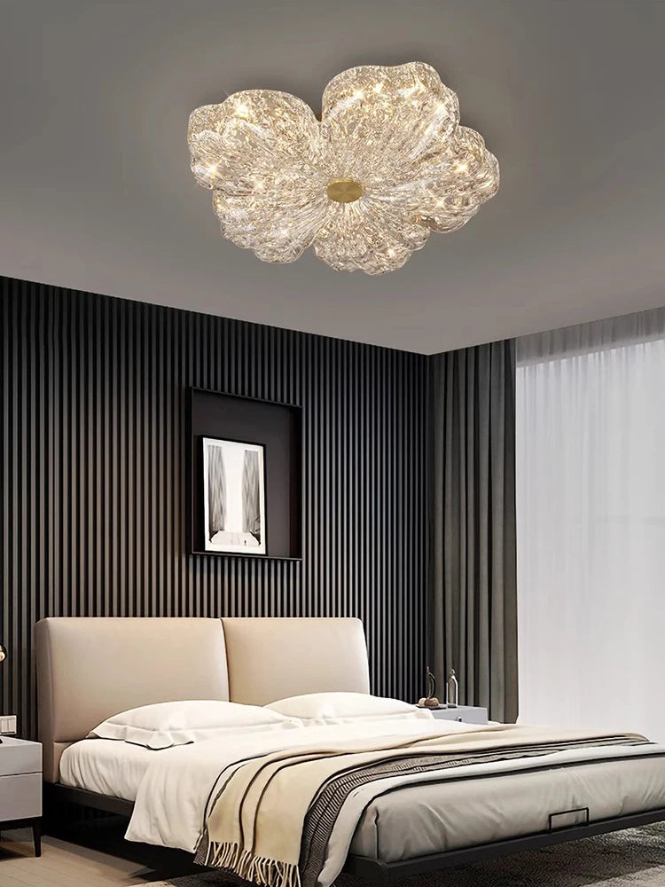 BOSSEN Scandinavian Dining Room Ceiling Pendant Light for Bedroom, Living Room Room Decoration, Gold Foil Resin Lamps and Light - vue 6 sur 15