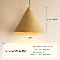 Suspension design conique Japonais vent calme noyer noir bois
