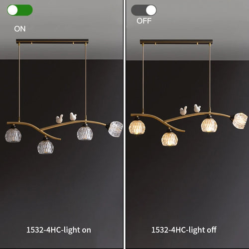 lustre led oiseau créatif en cuivre pour maison et restaurant
