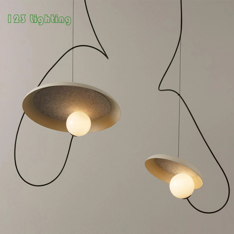 suspension led 3d design avec boule mobile et cordon ajustable - vue 2 sur 18