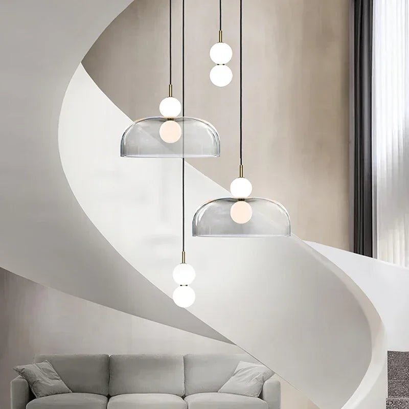 suspension post-moderne en verre pour décoration intérieure