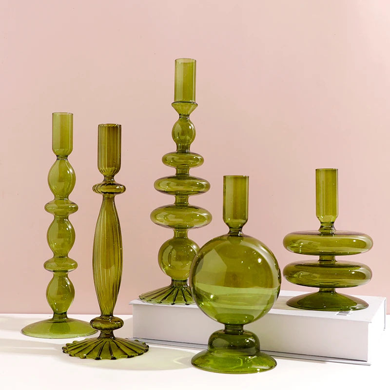 bougeoir en verre européen pour décoration et mariage - vue 3 sur 30