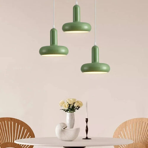 Bauhaus Pendelleuchte nordisch retro weiß - vue 3 sur 12