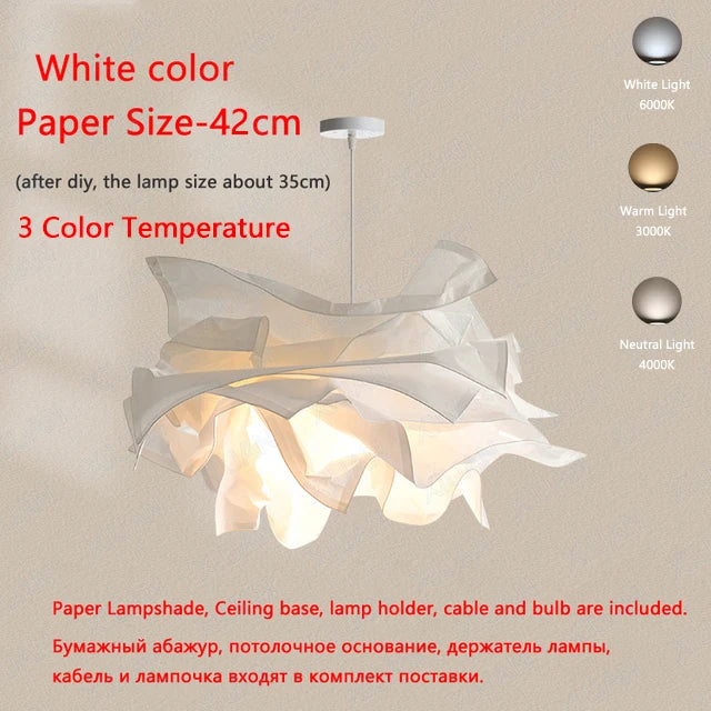 Minimalistischer LED-Papier-Kronleuchter für den Innenbereich DIY - vue 12 sur 12