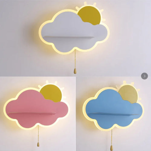 Dekorative LED-Wandleuchte für das Babyzimmer mit Wolken- und Sonnendesign - vue 6 sur 12