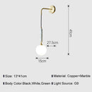Applique murale led en marbre design nordique moderne décorative