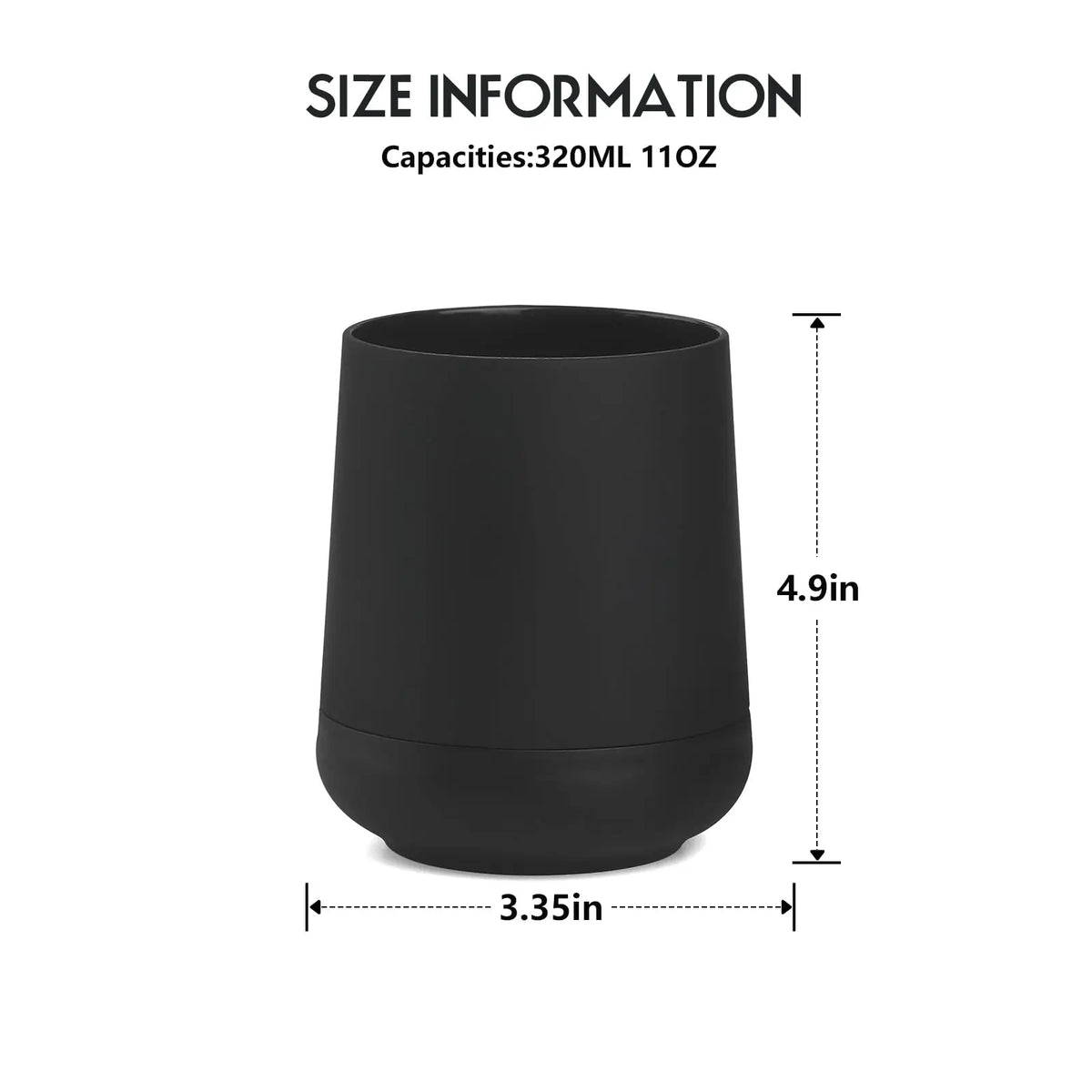 Matte Black toothbrush holders for bathrooms with silicon boot, Modern tooth brushing and toothpaste holder cup for bathroom Org - vue 6 sur 6