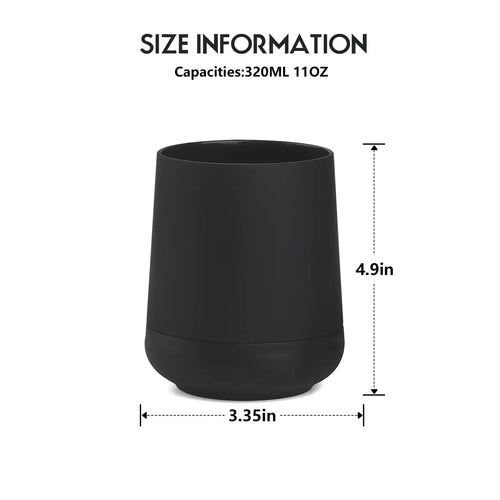 Matte Black toothbrush holders for bathrooms with silicon boot, Modern tooth brushing and toothpaste holder cup for bathroom Org - vue 7 sur 6