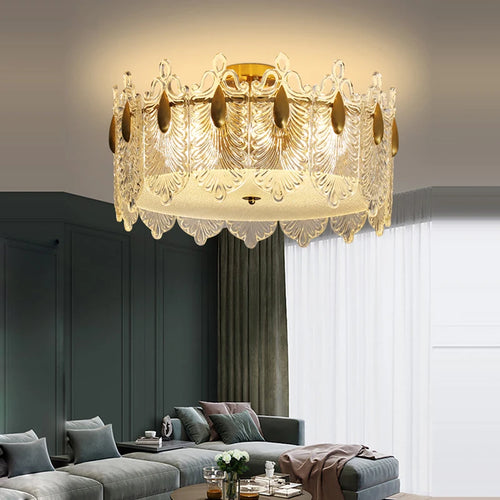 Luxuriöse Deckenleuchte mit LED-Licht und Fernbedienung - vue 8 sur 9