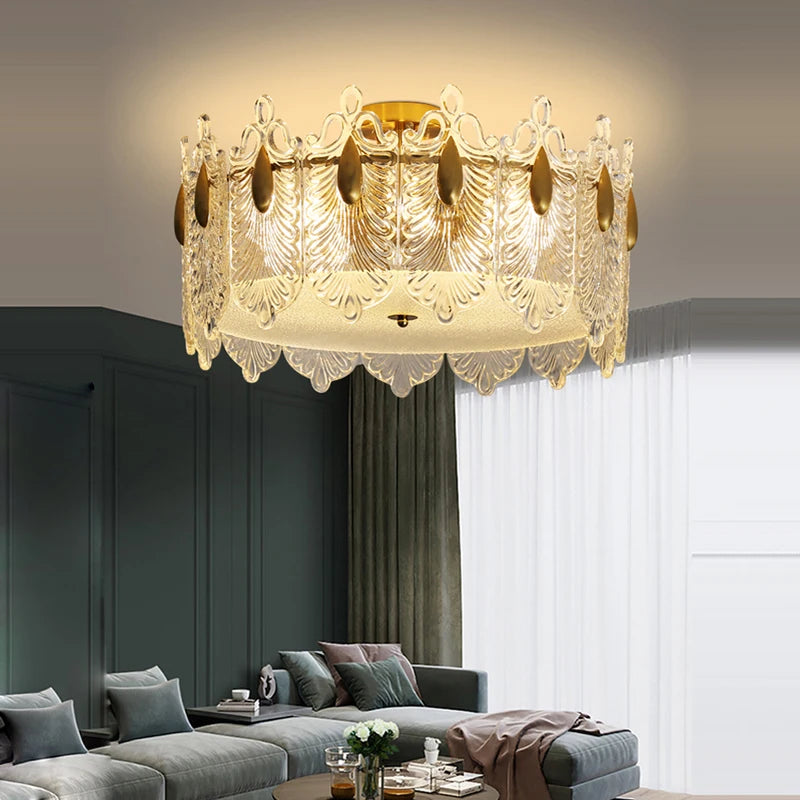 Luxuriöse Deckenleuchte mit LED-Licht und Fernbedienung - vue 8 sur 9