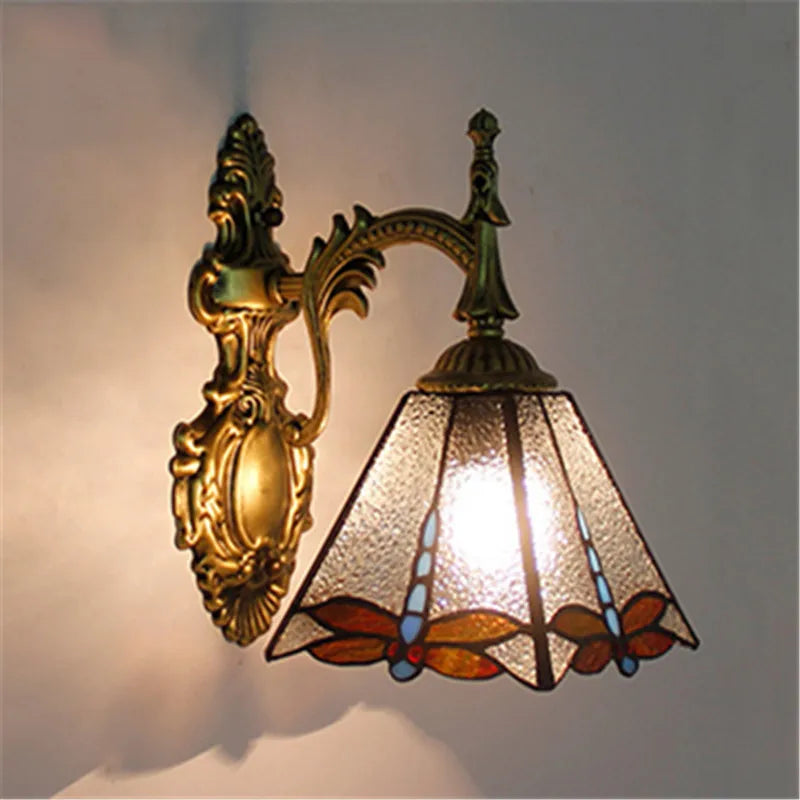 applique murale baroque en verre teinté à fleurs turques - vue 5 sur 18