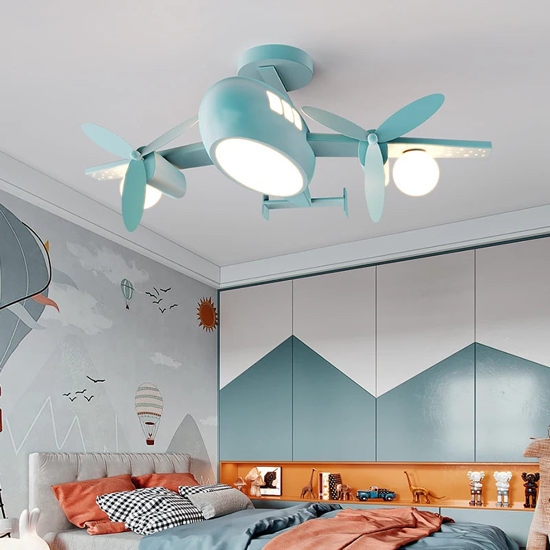 plafonnier moderne avec télécommande pour chambre d'enfant style nordique - vue 5 sur 10