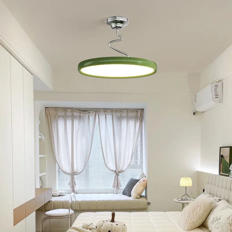 lustre moderne simple style nordique en aluminium avec lumières LED - vue 5 sur 18