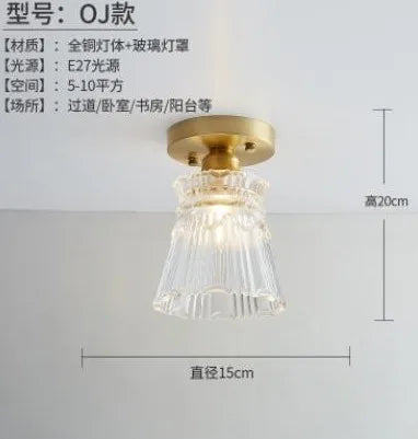 Nordische LED-Deckenleuchte Vintage aus Glas für modernes Interieur - vue 8 sur 18