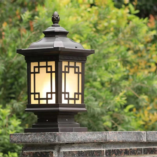 Klassische LED-Außenstehleuchte Wasserdicht Garten Retro - vue 4 sur 10