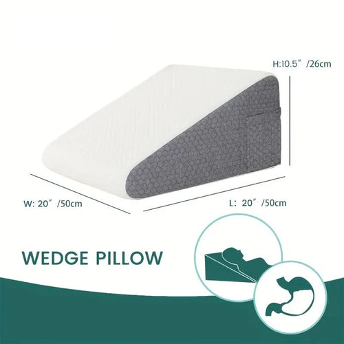 Bed Wedge Pillow for Sleeping, Soft Memory Foam Top, Triangle Pillow Wedge, Body Positioners for Leg Elevation, Snoring Relief - vue 3 sur 7
