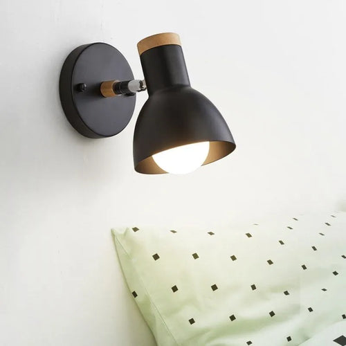 Minimalistische LED-Wandleuchte aus Holz im nordischen Stil - vue 2 sur 14