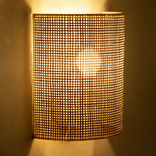 Wandleuchte aus Rattan im asiatisch-minimalistischen Stil mit Schalter - vue 3 sur 10