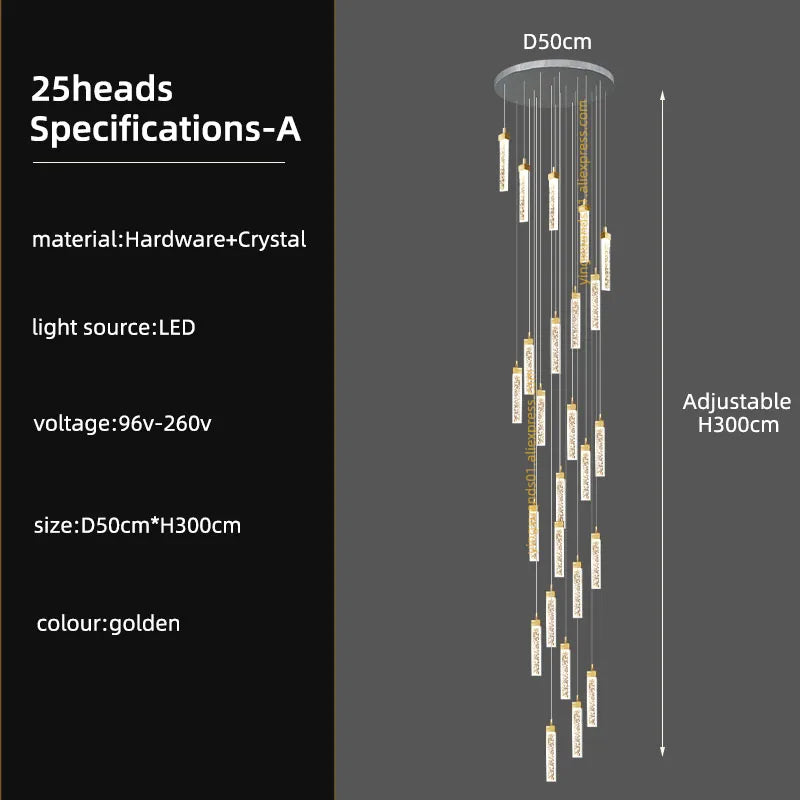 Moderner LED-Kronleuchter aus Kristall für elegantes Interieur