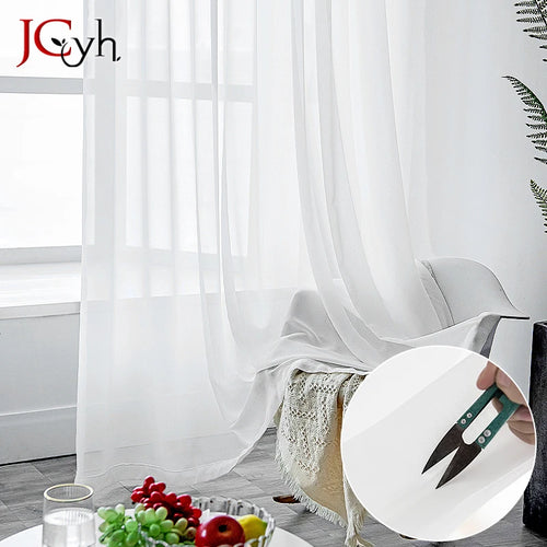 Voilage tulle moderne semi transparent pour salon chambre