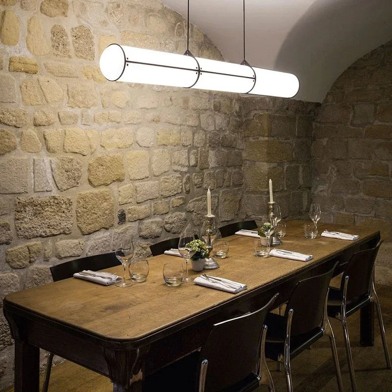 lustre rétro minimaliste design italien avec lampes suspendues acrylique - vue 5 sur 10