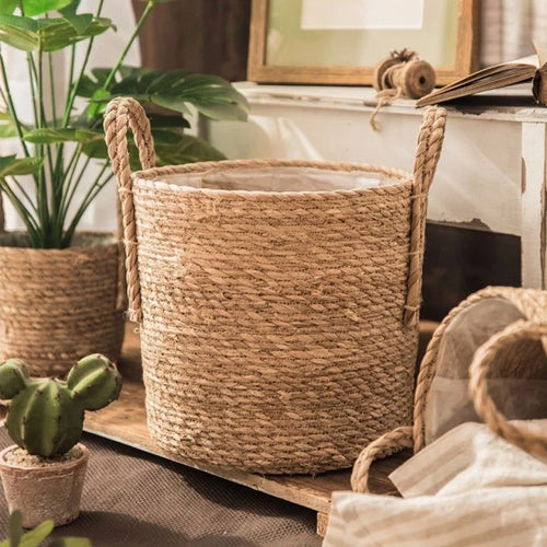 panier de rangement en osier pour divers articles et plantes