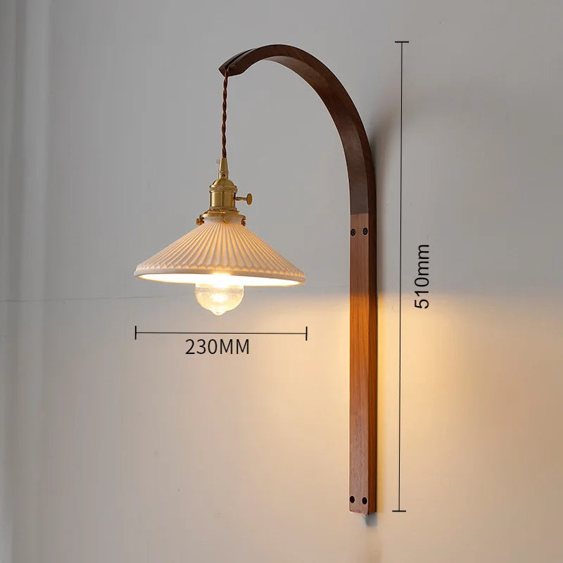 LED-Wandleuchte aus Holz für die Innendekoration - vue 11 sur 11