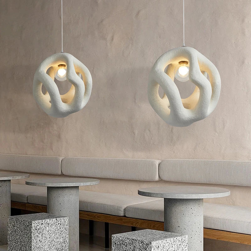 Wabi Sabi nordique LED fait à la main Restaurant lustre japon Style intérieur noir Loft suspension lumière cuisine île café suspension lampe - vue 4 sur 9