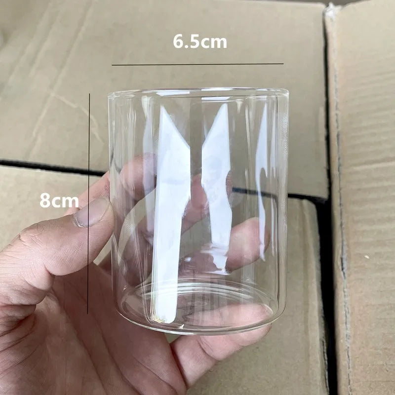 bougeoir en verre transparent pour bougies européennes et événements - vue 6 sur 9