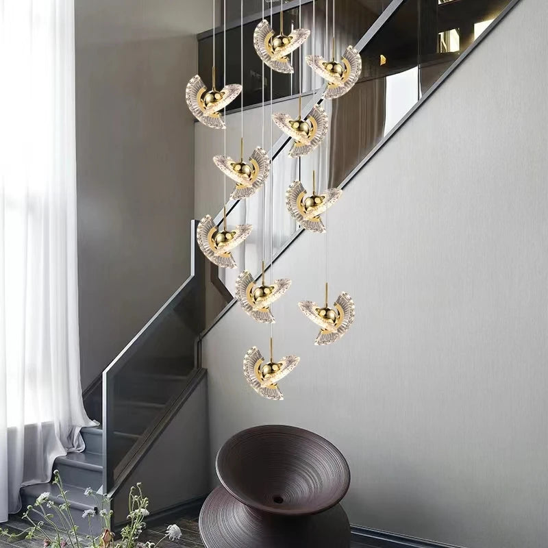 suspension à led pour escalier design créatif et rotatif - vue 6 sur 16