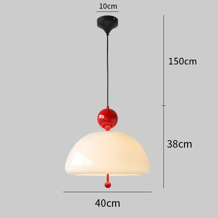 Bauhaus-Pendelleuchte aus weißem Glas im mittelalterlichen Stil für ein elegantes Interieur