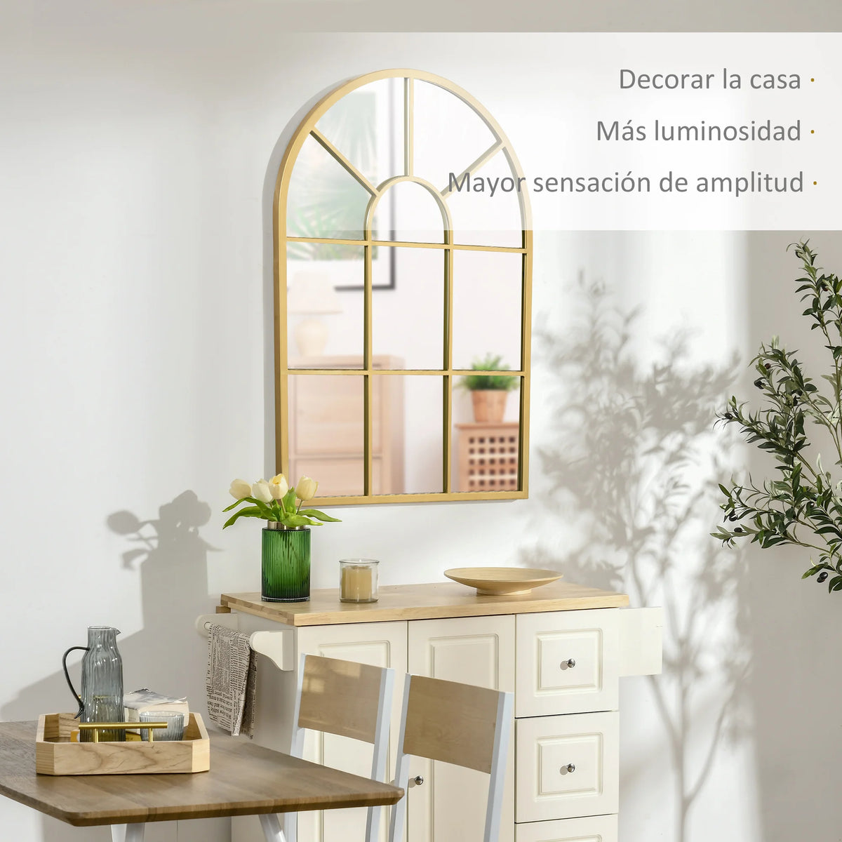miroir décoratif mural en métal style moderne pour intérieur - vue 4 sur 7