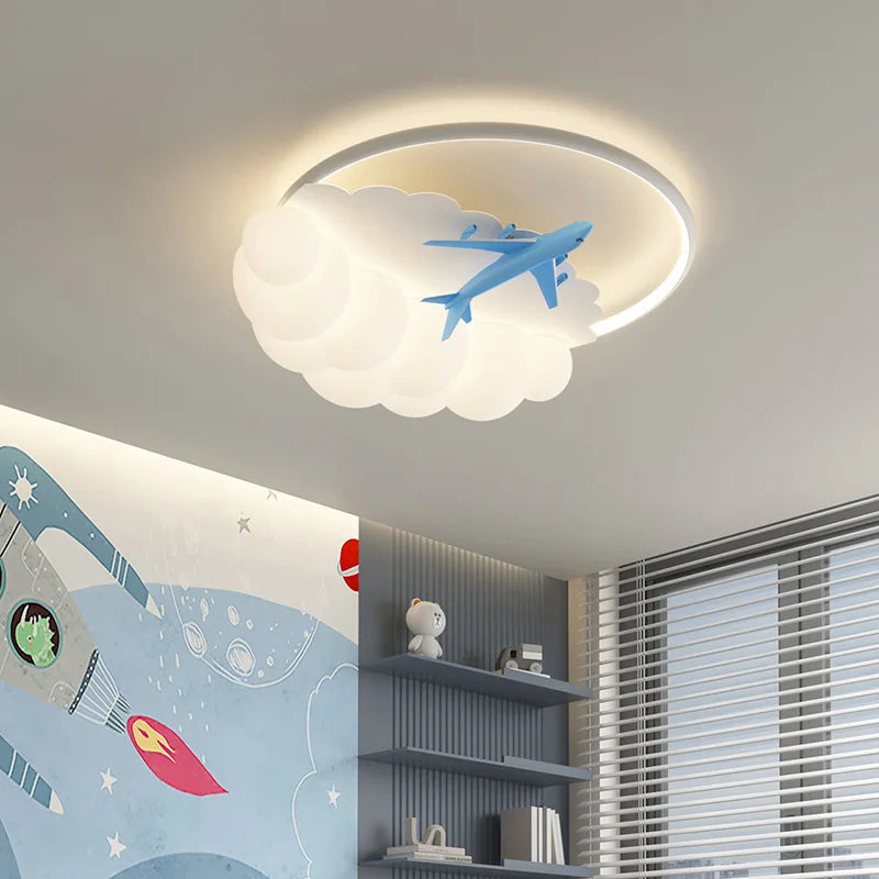 lustre moderne led pour enfant en forme d'avion - vue 7 sur 12