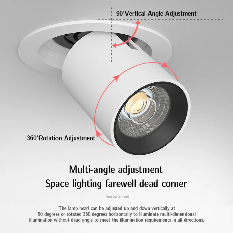 spot led encastré rotatif à intensité variable pour intérieur - vue 3 sur 5