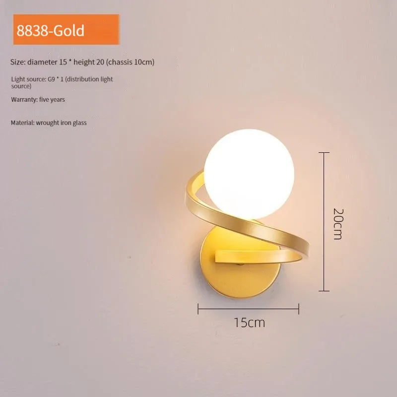 applique murale led boule de verre moderne décoration nordique luminaire intérieur