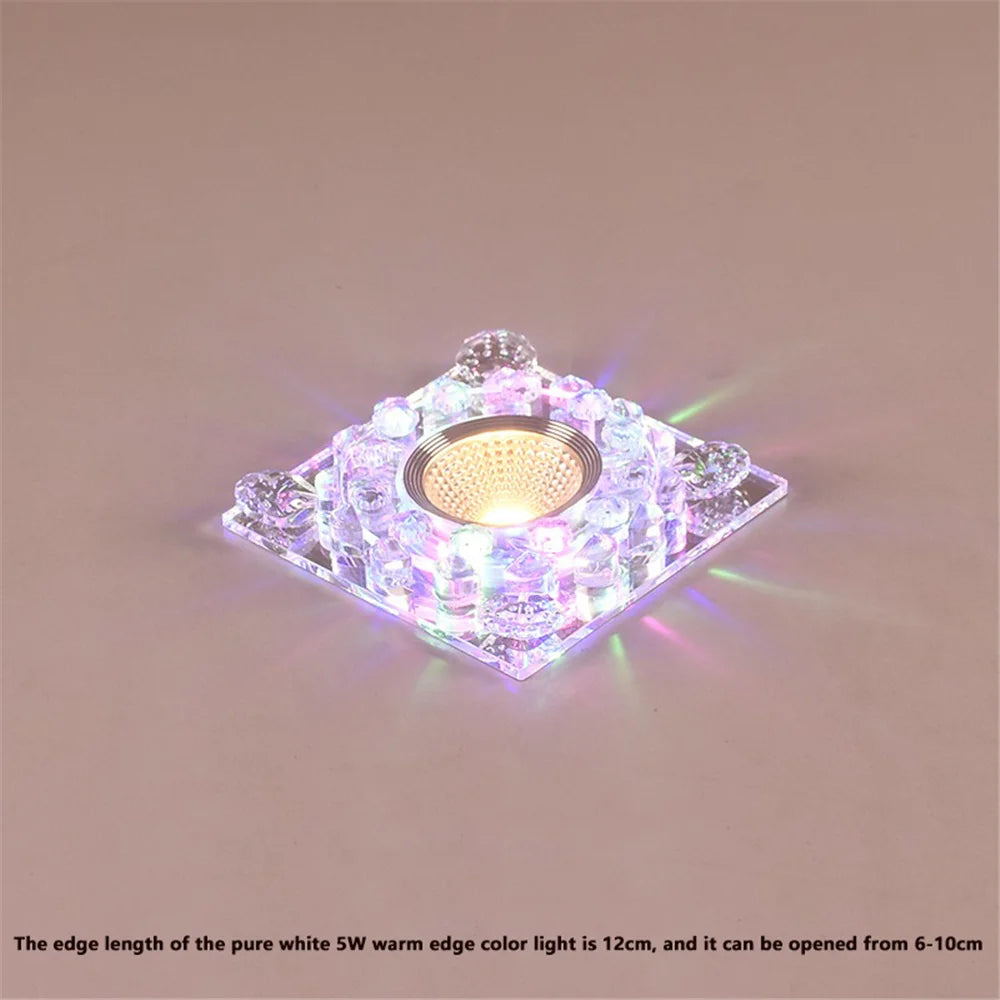 plafonnier led rgb carré en cristal pour décoration intérieure variée - vue 9 sur 24