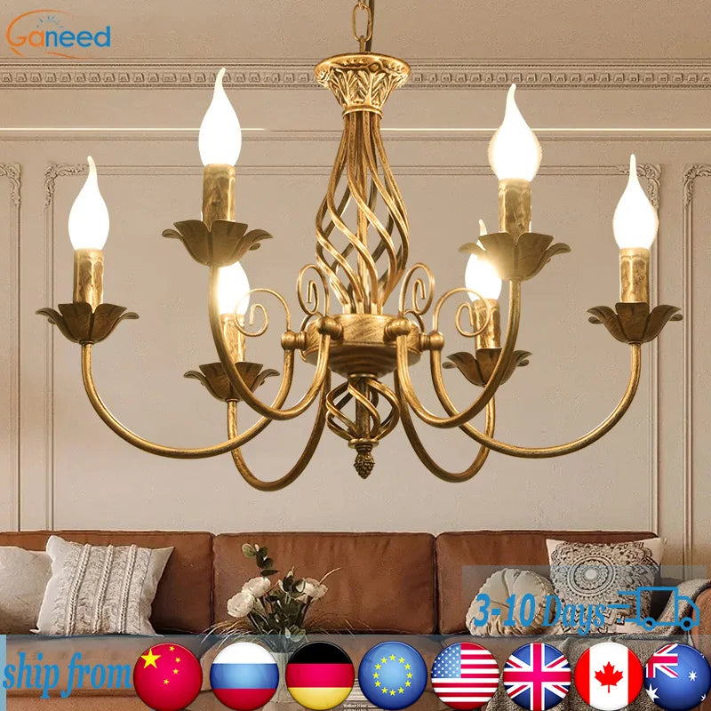 Lustre de ferme en bronze - vue 3 sur 7